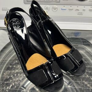 Vintage Tory Burch Patent Leather Slingback Block Heel